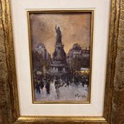 Painting of the Place de la République in Paris by Jozef Popczyk (1890-1971)