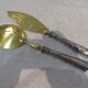 Ice cream serving cutlery in 950 silver and gilded metal, St LXVI and Art Nouveau style