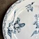 Round flat dish Lunéville in blue ironstone, "Tulip" service.