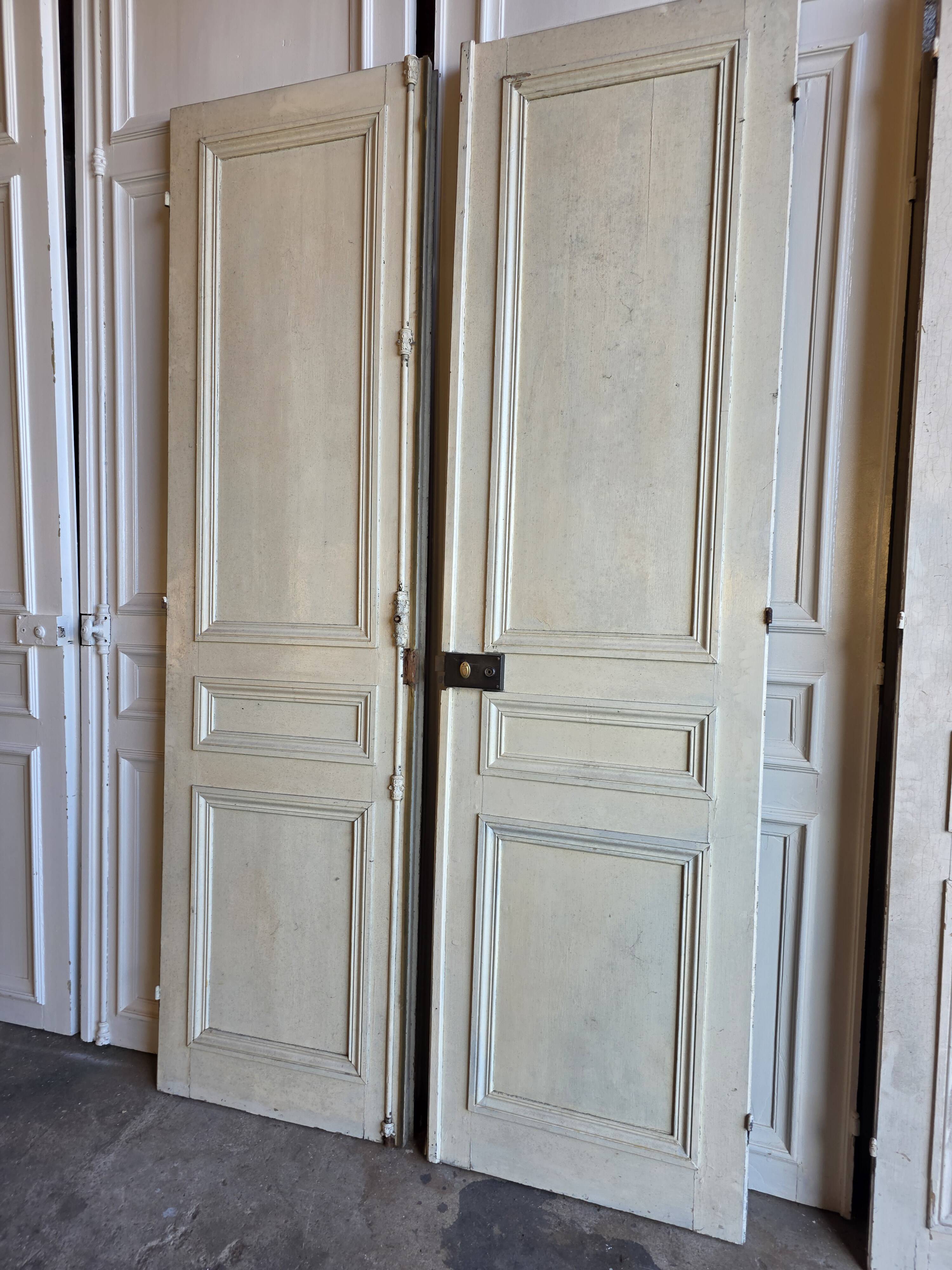 3 paires de portes de séparation du XIXème s.