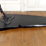 Brutalist sculptural wrought iron Dragon floor lamp, France