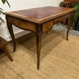 Louis XV style marquetry desk – antique leather top