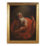 Antique Italian painting of Saint Jerome from the 17th century