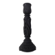 Black wood and brass candle holder