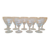 Service of 9 wine glasses in chiseled crystal