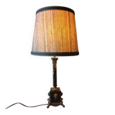 Lampe ancienne style Empire en marbre brun et bronze