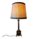 Large antique Empire style lamp in brown marble and bronze – heads of