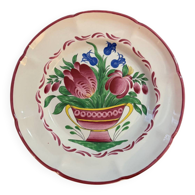 Assiette Bouquet de fleur Saint-Clément n°67 – Faïence vintage