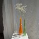 Vintage polished green glass soliflore vase H32