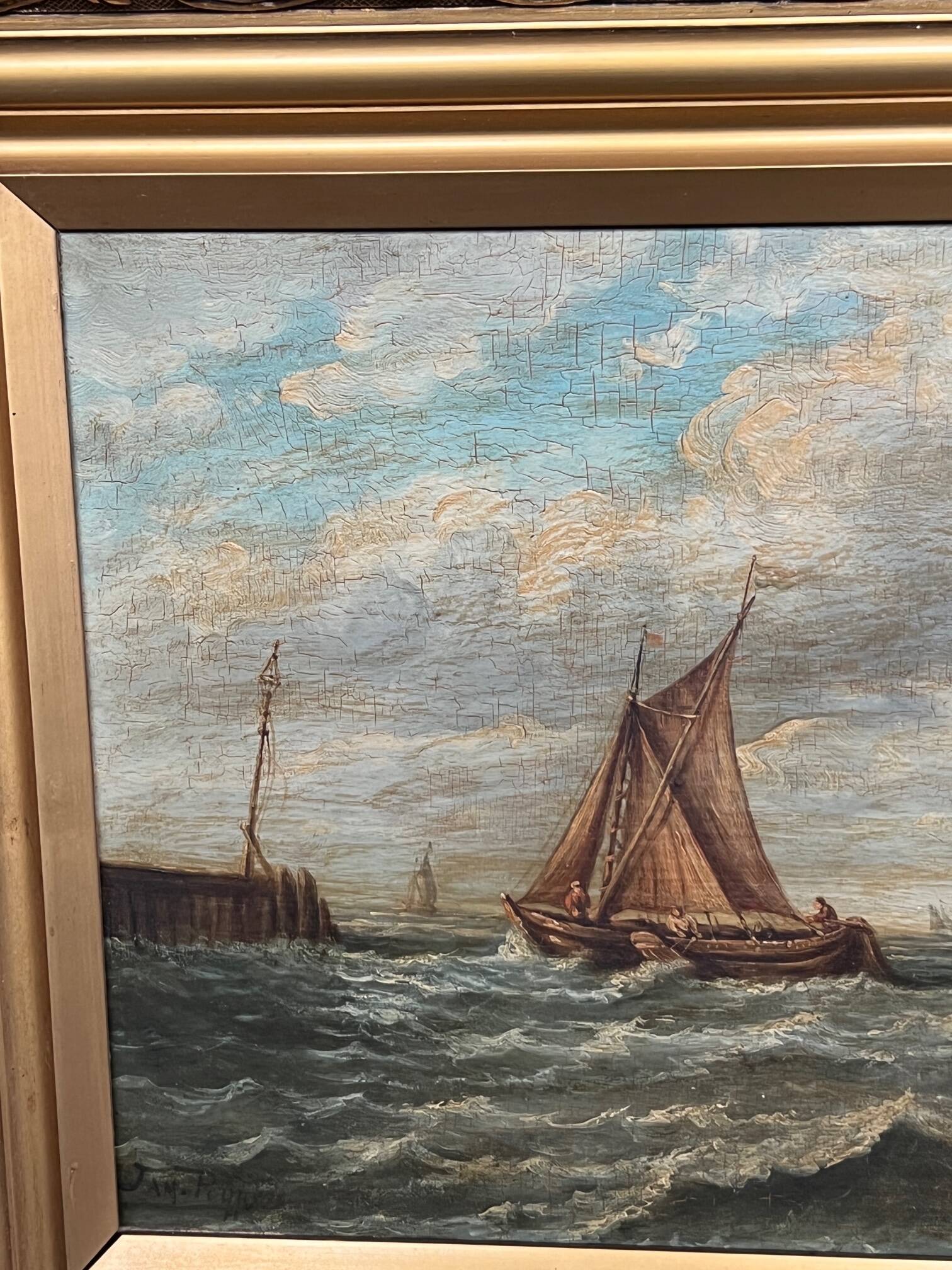 "Seascape". Oil on wood panel.