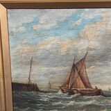 "Seascape". Oil on wood panel.