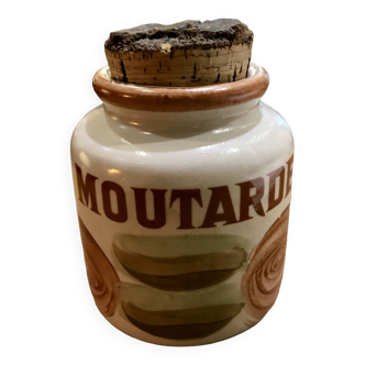 Vintage stoneware mustard pot