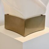 Leucos table lamp, handmade, limited edition in white opalescent glass