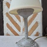 Patinated taupe bedside lamp