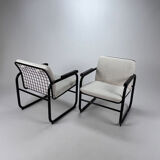 Set of two postmodern black and white armchairs, 1980s
