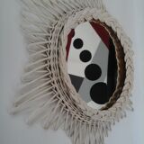 Sun vintage rattan mirror 42x49cm