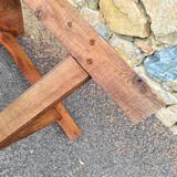 brutalist table of 73 x 73 cm with top of 4 cm thick