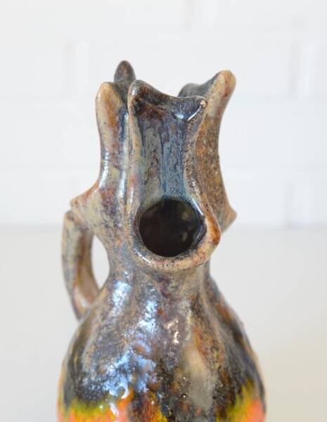 Vintage Wabi Sabi Ceramic Vase: West Germany 1970s Walther Gerhards