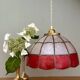 Suspension vintage en nacre rouge et blanche