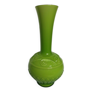 Vase verre opaline vert - pomme