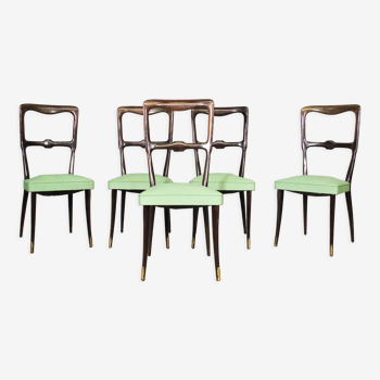 Ensemble de 4 chaises en bois de hêtre des années 1950