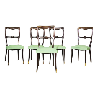 Set of 4 beech wood chairs from the 1950s