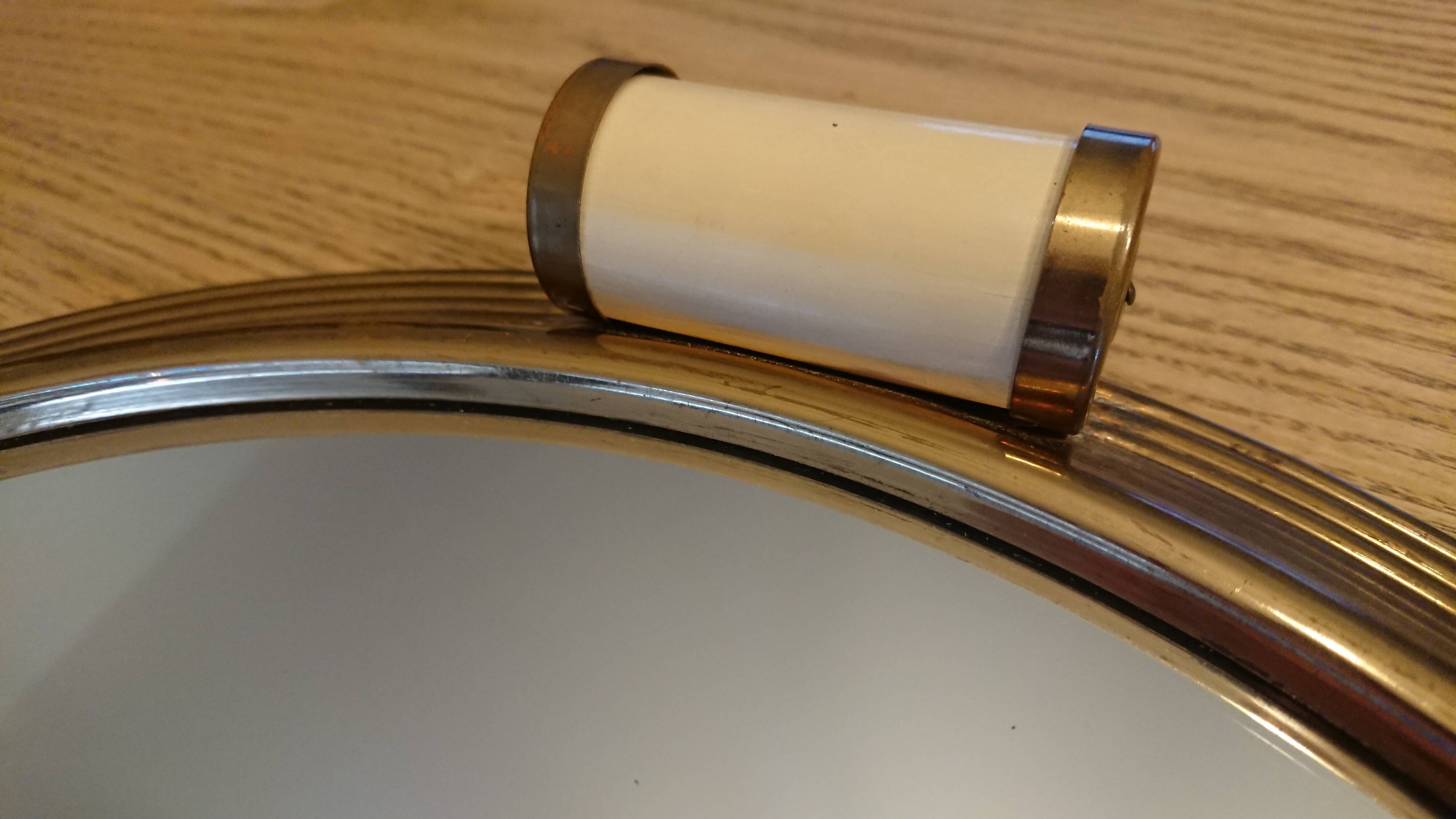 Art deco brass mirror tray