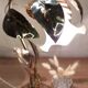Lampe fleur métal doré