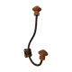 Patère bois et métal Art Déco