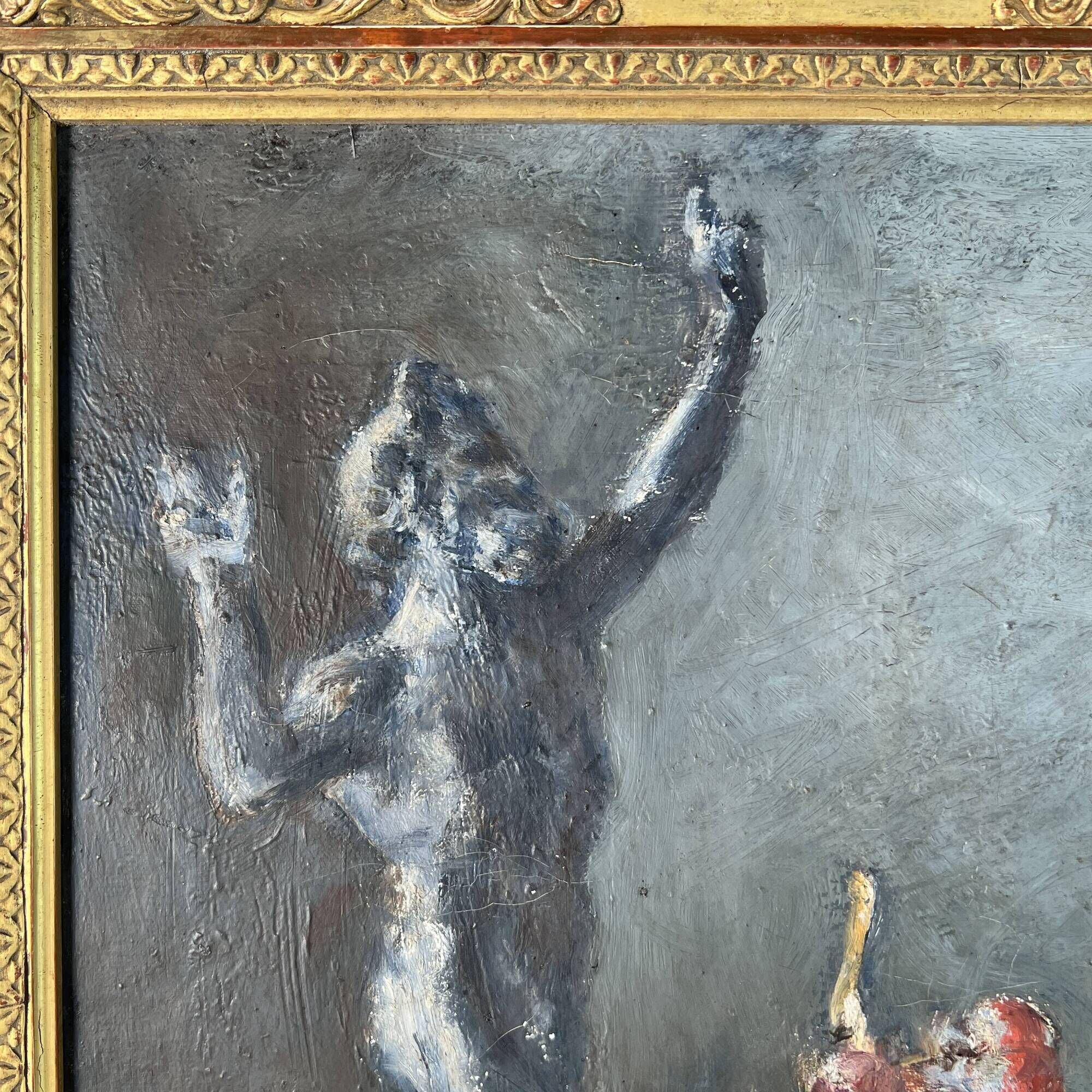 Henri duvoisin 1877-1959 oil on canvas still life empire frame, bacchus