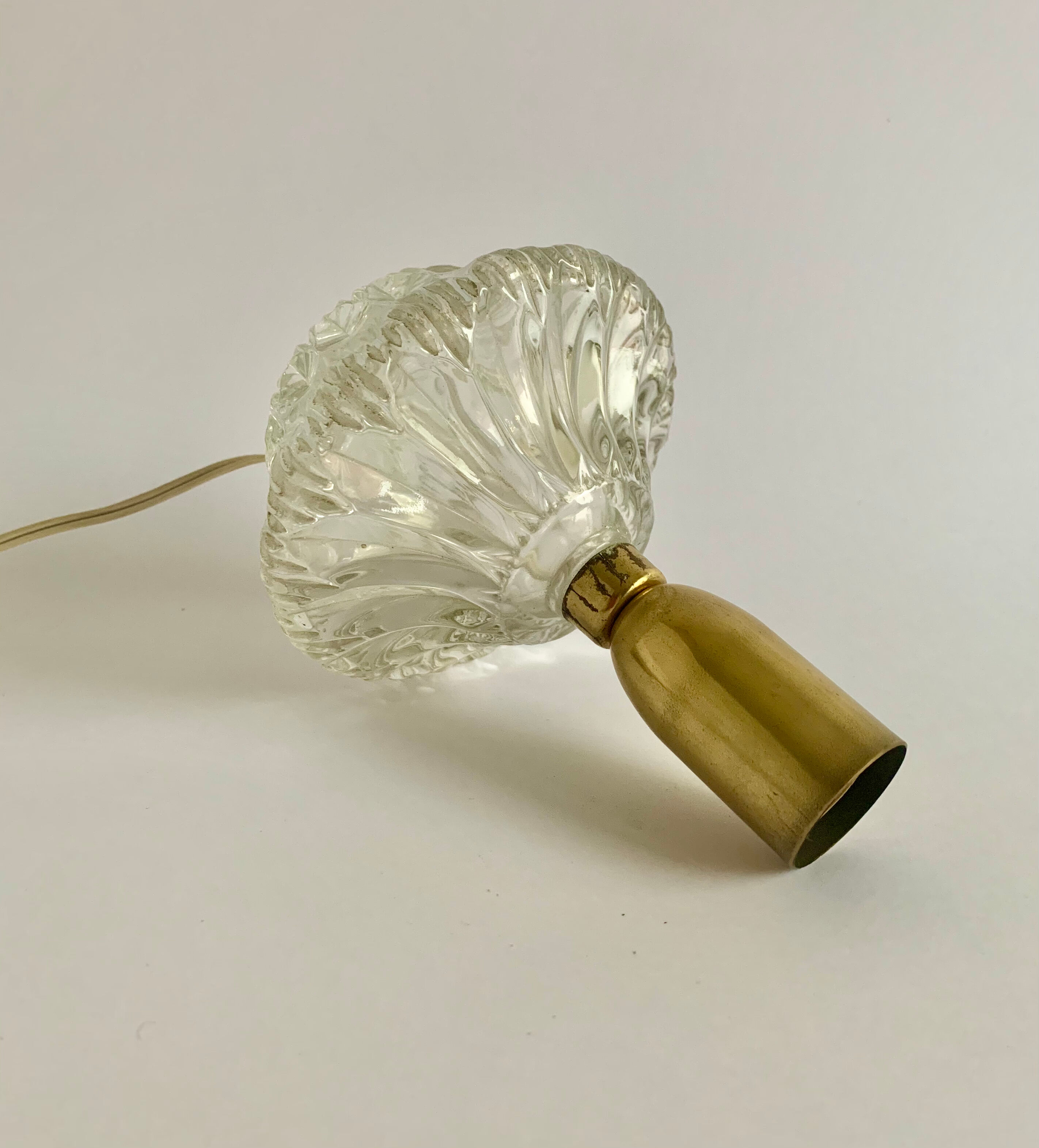 Lamp base glass and brass, 1960s