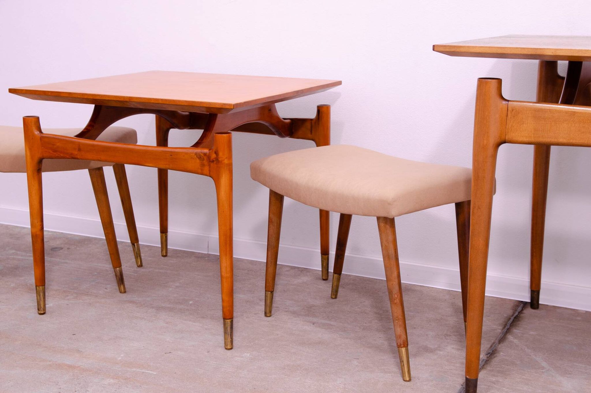 Pair of Scandinavian style stools by Vyčítal and Sedláček, Czechoslovakia, 1960s