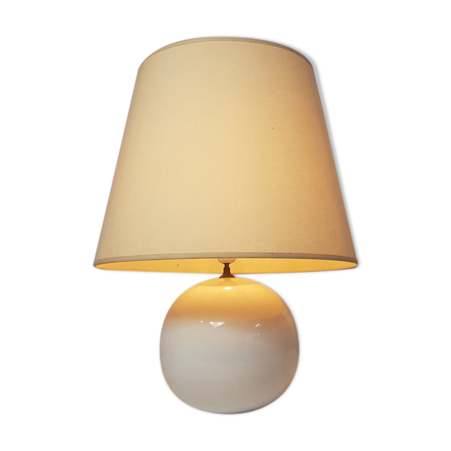 white ceramic ball lamp XXth century