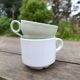 5 pale green cups | almond petals | Grindley England 1950