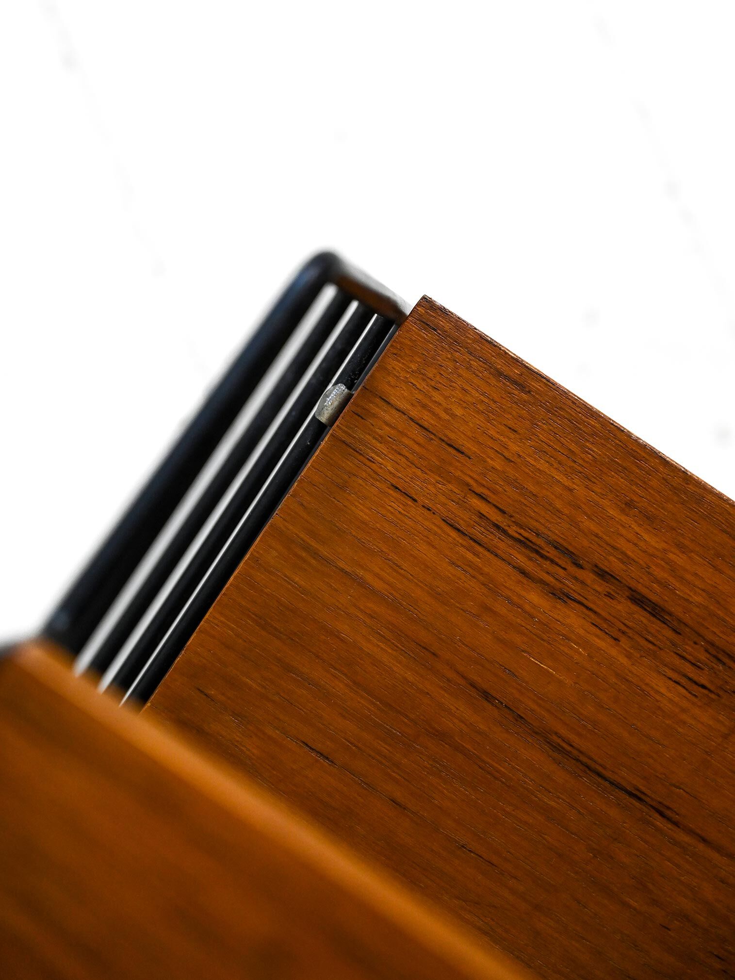 Vintage bookcase with metal frame