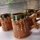 3 polychrome ceramic beer mugs with Fat Lava effect