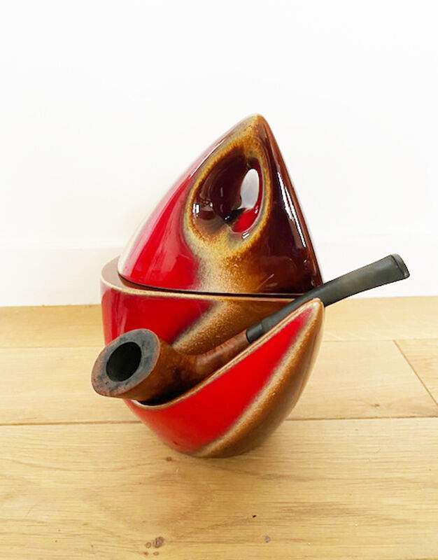 Pot à tabac, porte pipe en céramique
