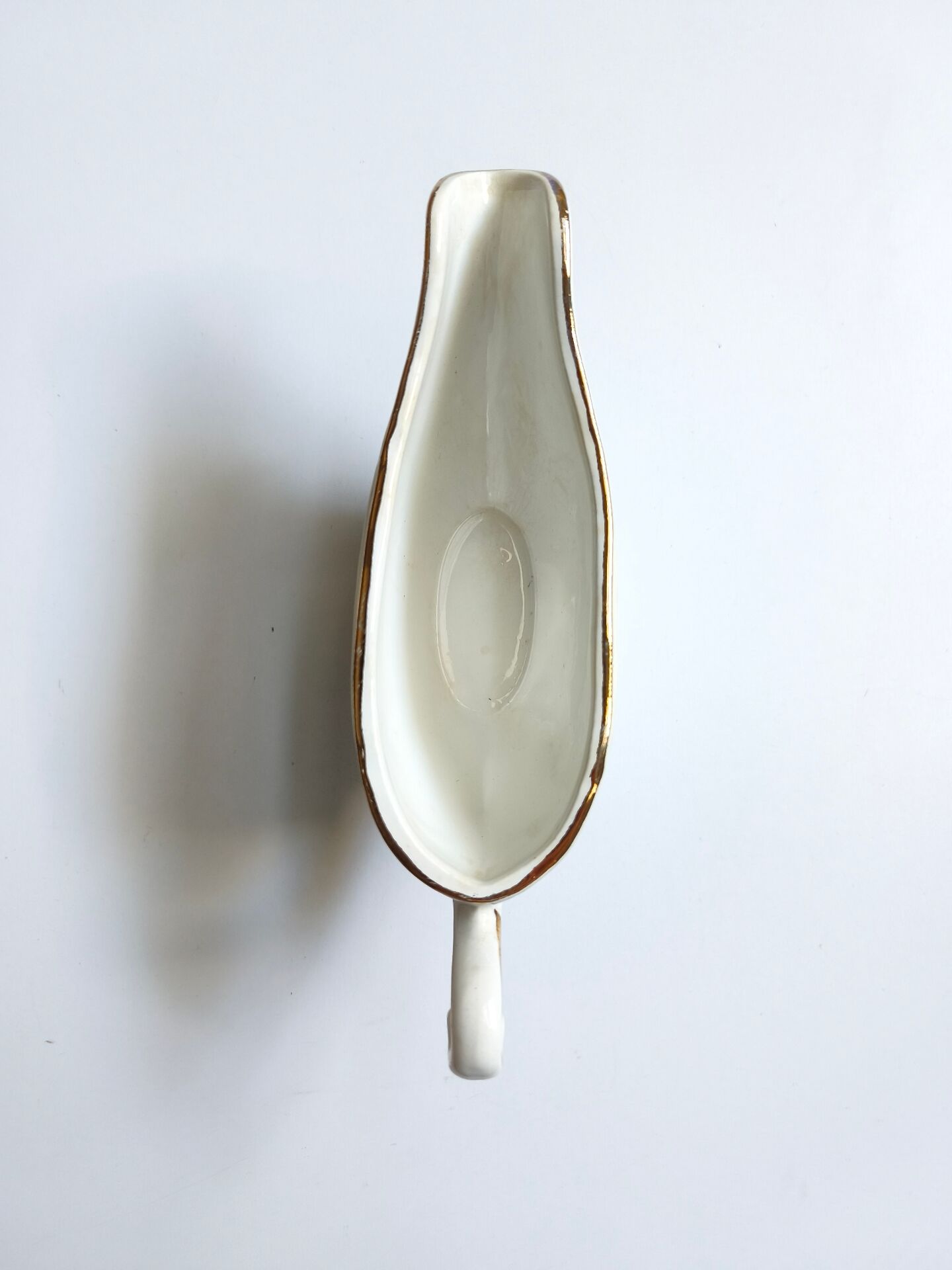 Vintage sauce boat L'Amandinoise model Paola white cream flowers