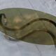 Coffee table oval smoked glass of the 1970s