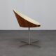 Mid-century modern round chair in teak, leather and steel, 1960s