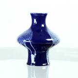 Vase vintage en céramique bleue, Tchécoslovaquie 1960