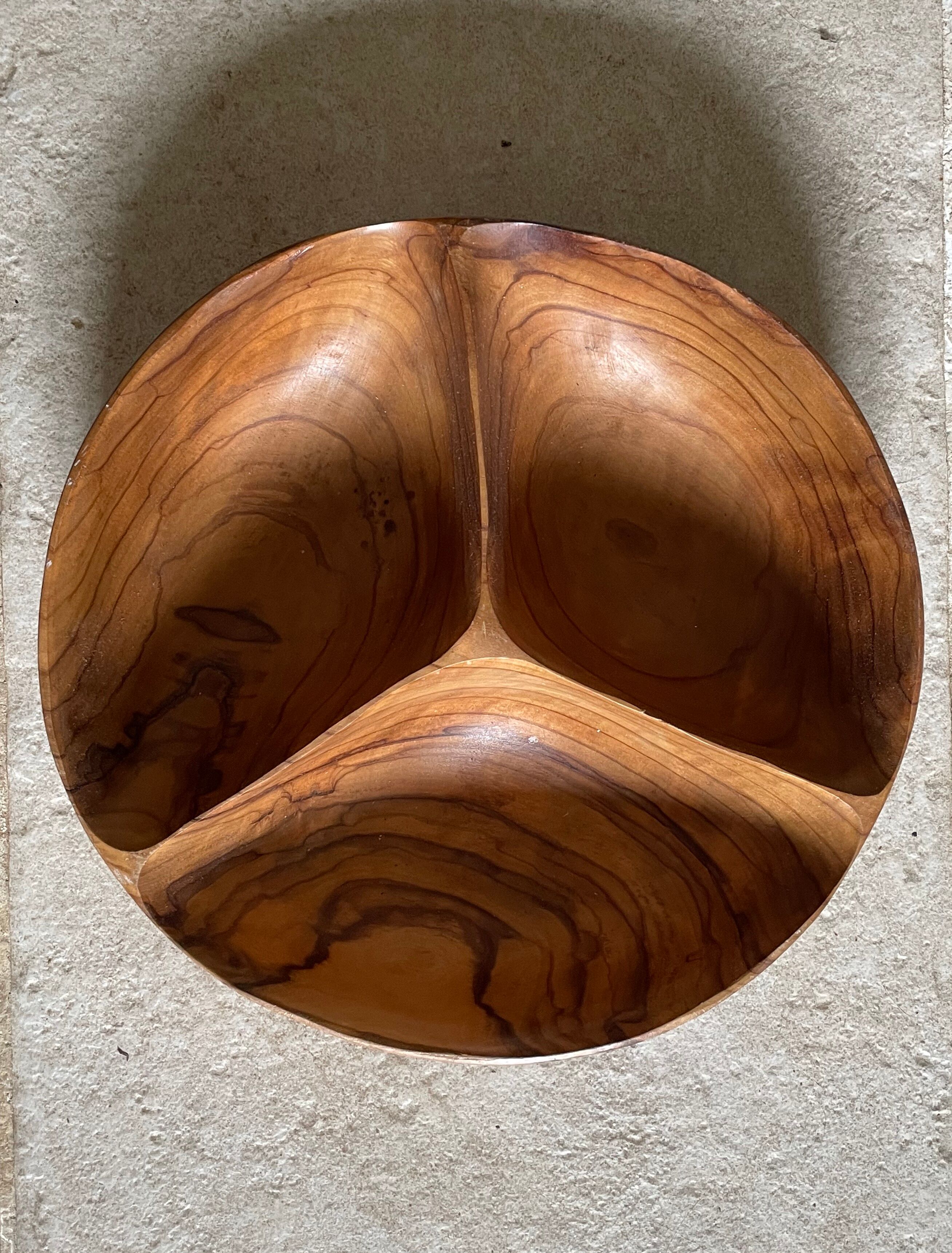 Vintage olive wood dish