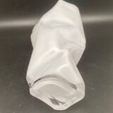 White tinted glass vase with crumpled effect