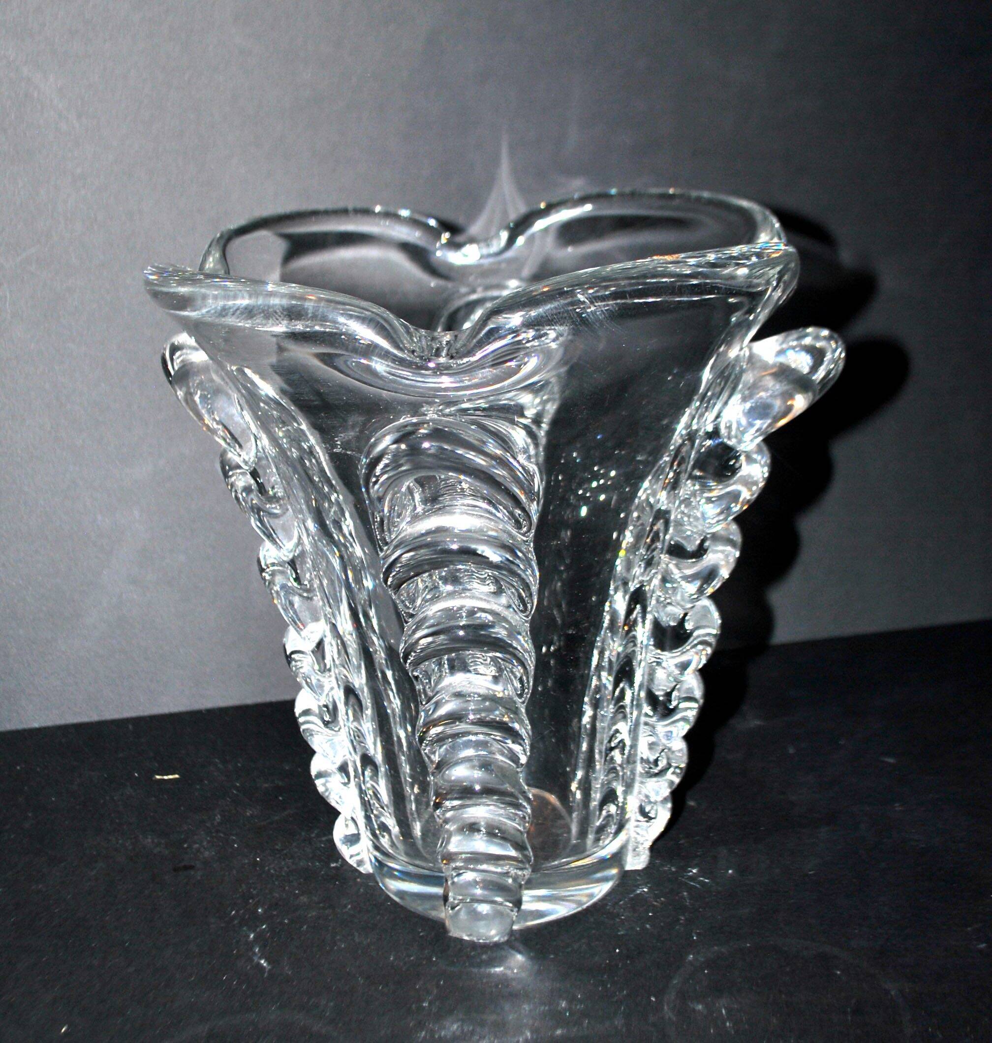Vintage Vallerysthal crystal vase