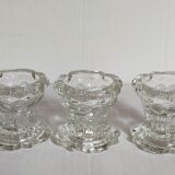 PRODUCT POP UP NOu00cbL 2022 Trio of vintage pressu00e9 glass candle holders