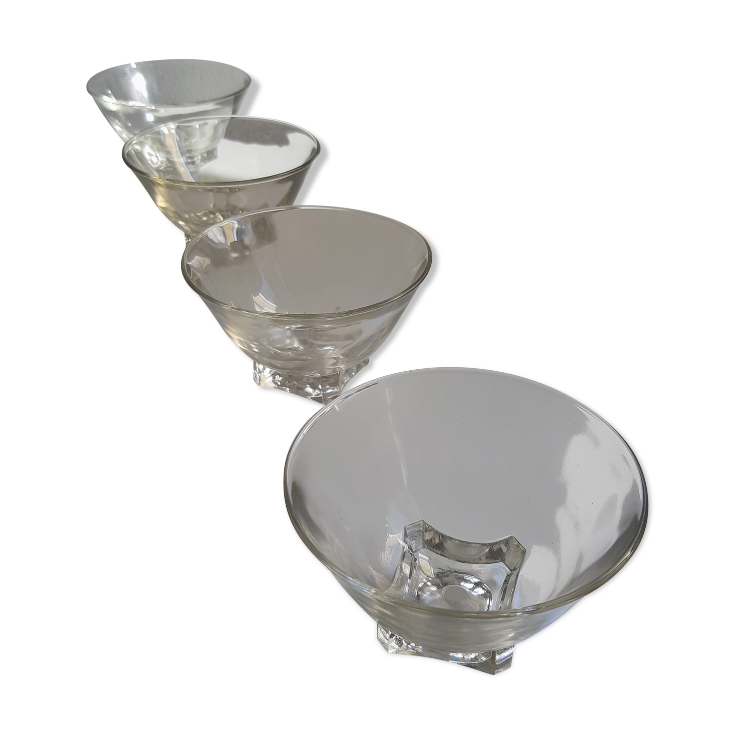 Lot de 4 coupelles en verre vintage