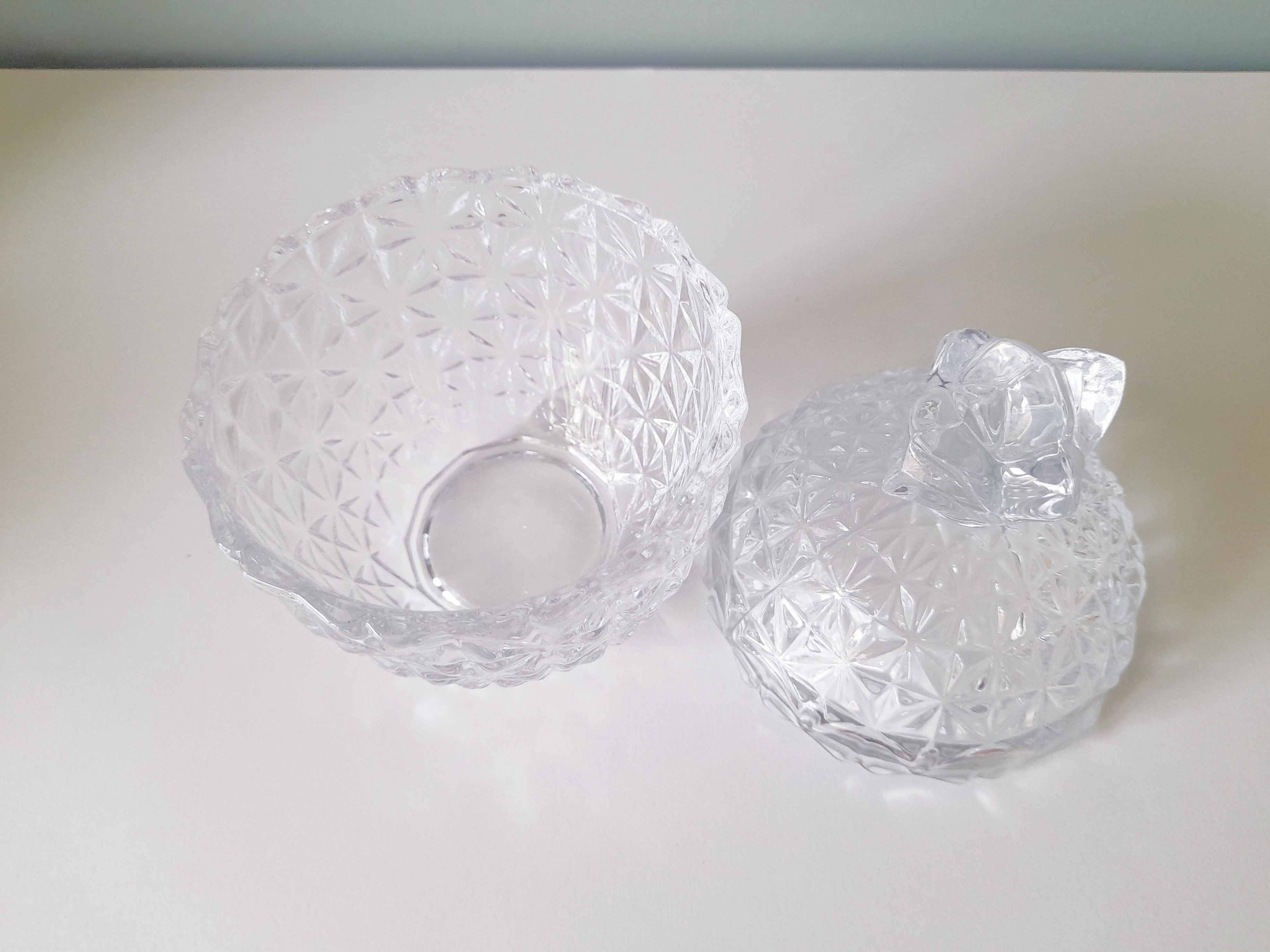 Glass pineapple sugar bowl