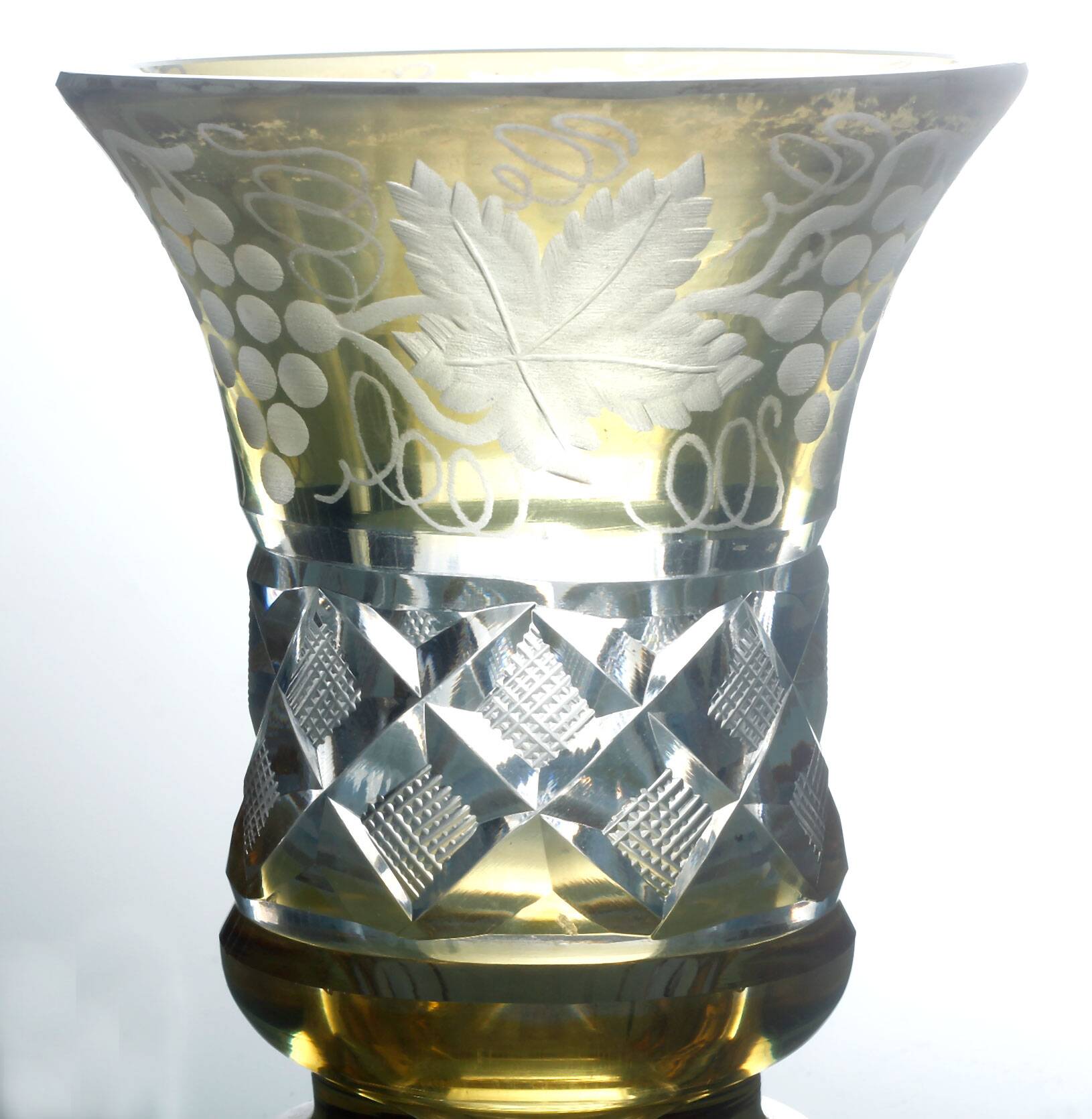 Small cut crystal vase from Bohemia.