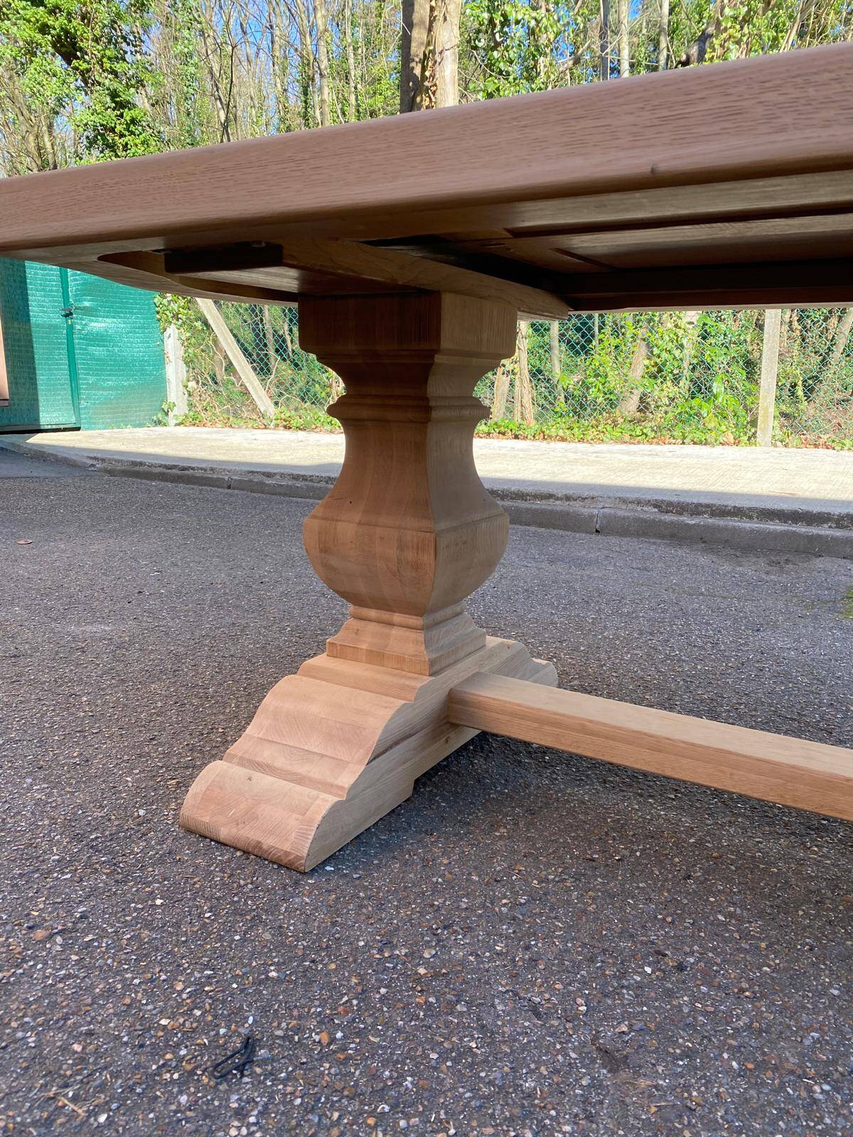 Renovated extendable monastery dining table in solid oak 220-300cm