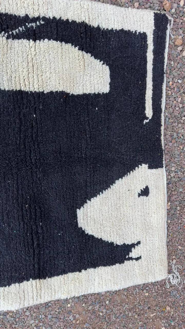 Handmade pure wool Moroccan rug 3x2 m